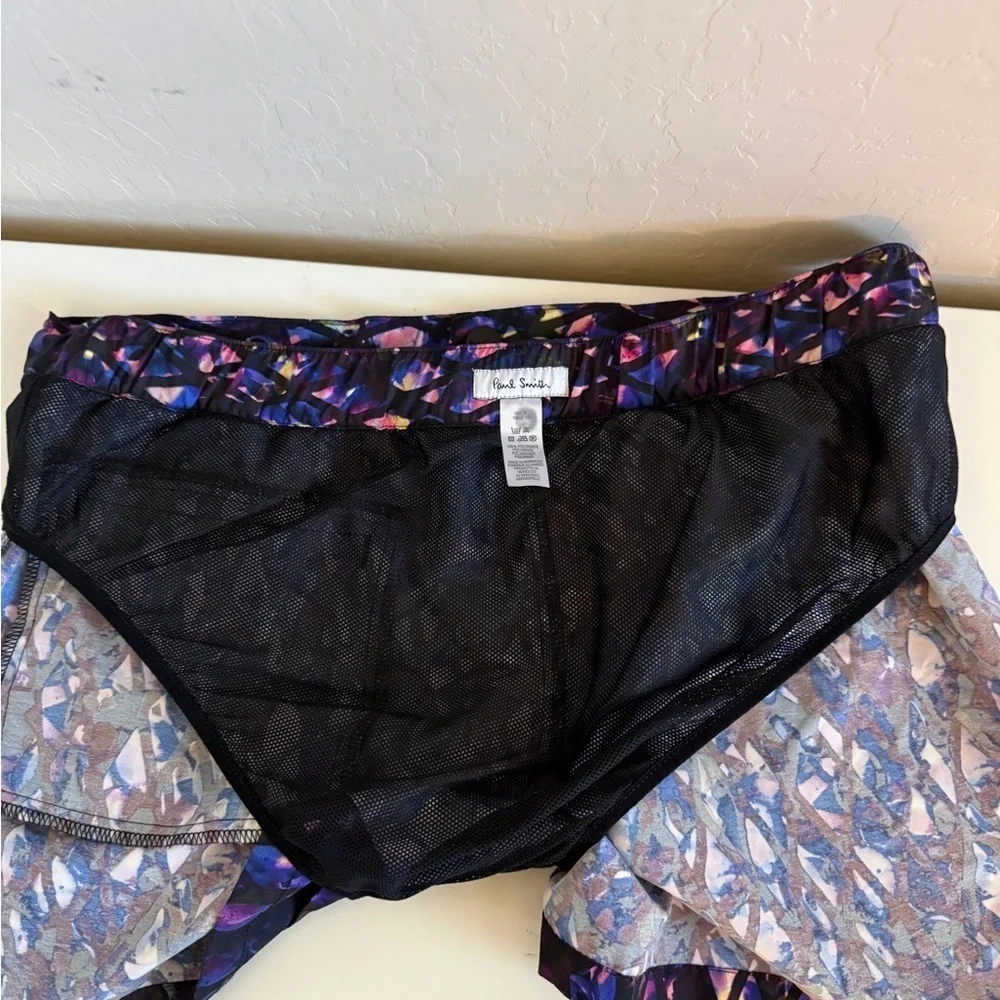 Paul Smith Men’s Swim Short Black Purple Pink Patterned Swim Trunks Short